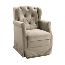 Poltrona Cadeira de Amamentação Balanço Ternura Suede Bege Star Confort