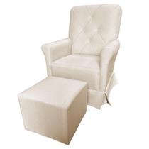 Poltrona Cadeira De Amamentação Com Balanço E Puff Ana Alice Veludo Bege Ms Decor Poltrona Cadeira De Amamentação Com Balanço E Puff Ana Alice Veludo Bege Ms Decor