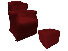 Poltrona Cadeira De Amamentação Com Balanço E Puff Manu Suede Marsala Mz Decor Poltrona Cadeira De Amamentação Com Balanço E Puff Manu Suede Marsala Mz Decor