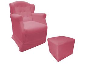 Poltrona Cadeira De Amamentação Com Balanço E Puff Manu Suede Rosa Mz Decor Poltrona Cadeira De Amamentação Com Balanço E Puff Manu Suede Rosa Mz Decor