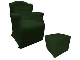 Poltrona Cadeira De Amamentação Com Balanço E Puff Manu Suede Verde Mz Decor Poltrona Cadeira De Amamentação Com Balanço E Puff Manu Suede Verde Mz Decor