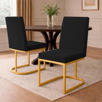 Poltrona Cadeira de Jantar Base de Ferro Mirelle Suede Preto Poltrona Cadeira de Jantar Base de Ferro Mirelle Suede Preto