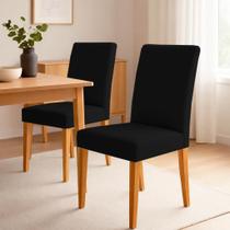 Poltrona Cadeira de Jantar Pé de Madeira Marise material sintético Preto
