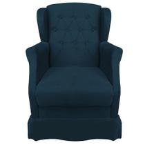 Poltrona Cadeira Decorativa Amamentação com Balanço Suede Azul-Marinho Isabela - B2Y Magazine