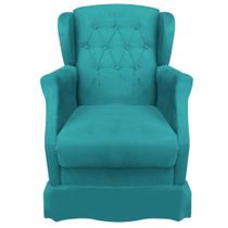 Poltrona Cadeira Decorativa Amamentação com Balanço Suede Azul-Turquesa Isabela B2ymagazine - B2Y Magazine