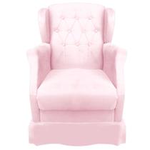 Poltrona Cadeira Decorativa Amamentação com Balanço Suede Rosa Bebe Isabela - B2Y Magazine