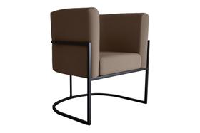 Poltrona Cadeira Decorativa base de ferro Cairo Marrom - Matrix