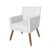 Poltrona Cadeira Decorativa Estofada Para Consultório Onix Suede Branco - DL Decor