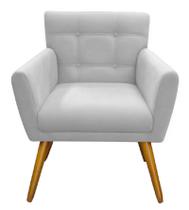 Poltrona Cadeira Decorativa Estofada Para Salão de Beleza Luiza Corano Branco - DL Decor