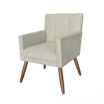Poltrona Cadeira Decorativa Estofada Para Salão de Beleza Onix Suede Bege - LM DECOR