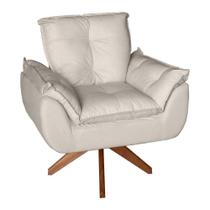 Poltrona/cadeira Decorativa Glamour Opala Com Base Giratória 30cm Em Madeira Bege Poltrona/cadeira Decorativa Glamour Opala Com Base Giratória 30cm Em Madeira Bege