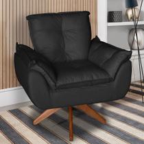 Poltrona/cadeira Decorativa Glamour Opala Com Base Giratória 30cm Em Madeira Preto Poltrona/cadeira Decorativa Glamour Opala Com Base Giratória 30cm Em Madeira Preto