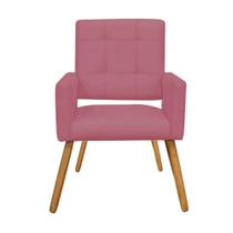 Poltrona Cadeira Decorativa Hit Pé Palito Sala de Estar Recepção Escritório Suede Rosa Bebê - KDAcanto Móveis