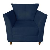 Poltrona Cadeira Decorativa Isis Clinica Escritório Suede Azul Marinho - Dl Decor