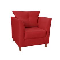 Poltrona Cadeira Decorativa Isis Clinica Escritório Suede Vermelho - LM DECOR