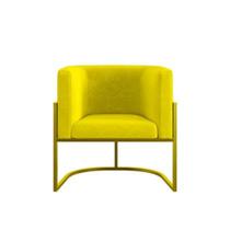 Poltrona Cadeira Decorativa Lua Base de Ferro Gold Bege Bege Poltrona Cadeira Decorativa Lua Base de Ferro Gold Bege Bege