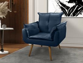 Poltrona Cadeira Decorativa Opala Consultório Salão Azul Escuro