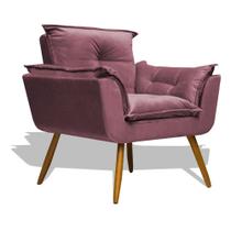 Poltrona Cadeira Decorativa Opala - Veludo Rose