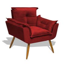 Poltrona Cadeira Decorativa Opala - Veludo Vermelho Poltrona Cadeira Decorativa Opala - Veludo Vermelho