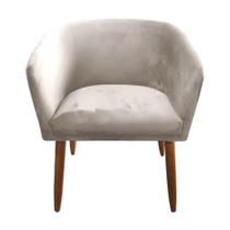 Poltrona Cadeira Decorativa Para Recepção Escritório Salão Beleza Sala Espera Estar Jantar Alice - Sued Bege Poltrona Cadeira Decorativa Para Recepção Escritório Salão Beleza Sala Espera Estar Jantar Alice - Sued Bege