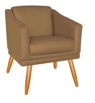 Poltrona Cadeira Decorativa Para Recepção Escritório Salão Beleza Sala Estar Retro San Diego Pés Palito - Sued Capuccino