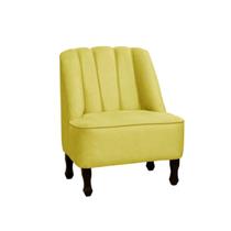 Poltrona Cadeira Decorativa Para Sala de Estar e Quarto Teles Suede Amarelo