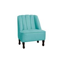 Poltrona Cadeira Decorativa Para Sala de Estar e Quarto Teles Suede Azul Tiffany