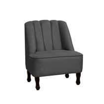 Poltrona Cadeira Decorativa Para Sala de Estar e Quarto Teles Suede Cinza Grafite Poltrona Cadeira Decorativa Para Sala de Estar e Quarto Teles Suede Cinza Grafite