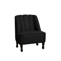 Poltrona Cadeira Decorativa Para Sala de Estar e Quarto Teles Suede Preto Poltrona Cadeira Decorativa Para Sala de Estar e Quarto Teles Suede Preto