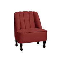 Poltrona Cadeira Decorativa Para Sala de Estar e Quarto Teles Suede Vermelho