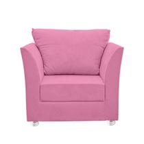 Poltrona Cadeira Decorativa Para Sala E Quarto Lisboa Suede Rose