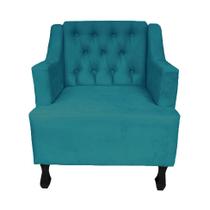 Poltrona Cadeira Decorativa Para Sala E Recepção Genesis Azul -LM DECOR Poltrona Cadeira Decorativa Para Sala E Recepção Genesis Azul -LM DECOR