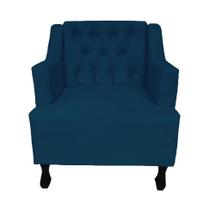 Poltrona Cadeira Decorativa Para Sala E Recepção Genesis Azul Marinho -LM DECOR Poltrona Cadeira Decorativa Para Sala E Recepção Genesis Azul Marinho -LM DECOR