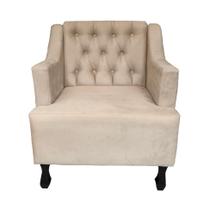 Poltrona Cadeira Decorativa Para Sala E Recepção Genesis Bege -LM DECOR Poltrona Cadeira Decorativa Para Sala E Recepção Genesis Bege -LM DECOR