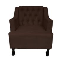 Poltrona Cadeira Decorativa Para Sala E Recepção Genesis Marrom -LM DECOR Poltrona Cadeira Decorativa Para Sala E Recepção Genesis Marrom -LM DECOR