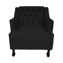Poltrona Cadeira Decorativa Para Sala E Recepção Genesis Preto -LM DECOR Poltrona Cadeira Decorativa Para Sala E Recepção Genesis Preto -LM DECOR