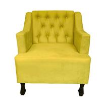 Poltrona Cadeira Decorativa Para Sala E Recepção Genesis Suede Amarelo- LM DECOR Poltrona Cadeira Decorativa Para Sala E Recepção Genesis Suede Amarelo- LM DECOR