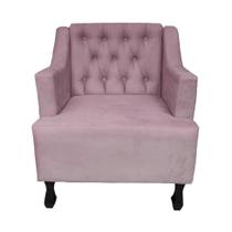 Poltrona Cadeira Decorativa Para Sala E Recepção Genesis Veludo Rose -LM DECOR Poltrona Cadeira Decorativa Para Sala E Recepção Genesis Veludo Rose -LM DECOR