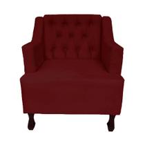 Poltrona Cadeira Decorativa Para Sala E Recepção Genesis Vermelho Bordô - LM DECOR Poltrona Cadeira Decorativa Para Sala E Recepção Genesis Vermelho Bordô - LM DECOR