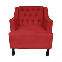 Poltrona Cadeira Decorativa Para Sala E Recepção Genesis Vermelho -LM DECOR Poltrona Cadeira Decorativa Para Sala E Recepção Genesis Vermelho -LM DECOR
