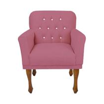 Poltrona Cadeira Decorativa Para Salão de Beleza Anitta Suede Rosa Barbie DL Decor