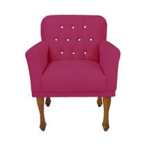 Poltrona Cadeira Decorativa Para Salão de Beleza Anitta Suede Rosa Pink DL Decor