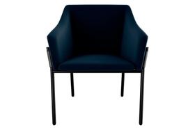 Poltrona Cadeira Decorativa pés de ferro Malta Matrix Azul