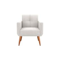 Poltrona Cadeira Decorativa Pés Palito Havana Bege Matrix