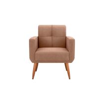 Poltrona Cadeira Decorativa Pés Palito Havana Marrom Matrix