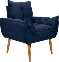 Poltrona Cadeira Decorativa Pés Palito Tóquio Azul Matrix