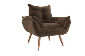 Poltrona Cadeira Decorativa Pés Palito Tóquio Marrom Matrix