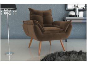 Poltrona Cadeira Decorativa Pés Palito Tóquio Marrom Matrix