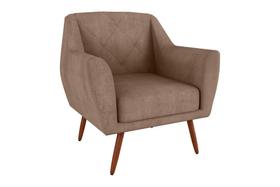 Poltrona Cadeira Decorativa Pés Palito Veneza Marrom Matrix