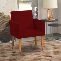 Poltrona Cadeira Decorativa Reforçada Nina Para Recepção Consultório Suede - Clique E Decore